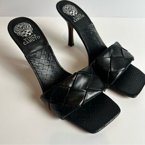 Vince Camuto Brelanie Braided strap sandal black leather upper size: 11